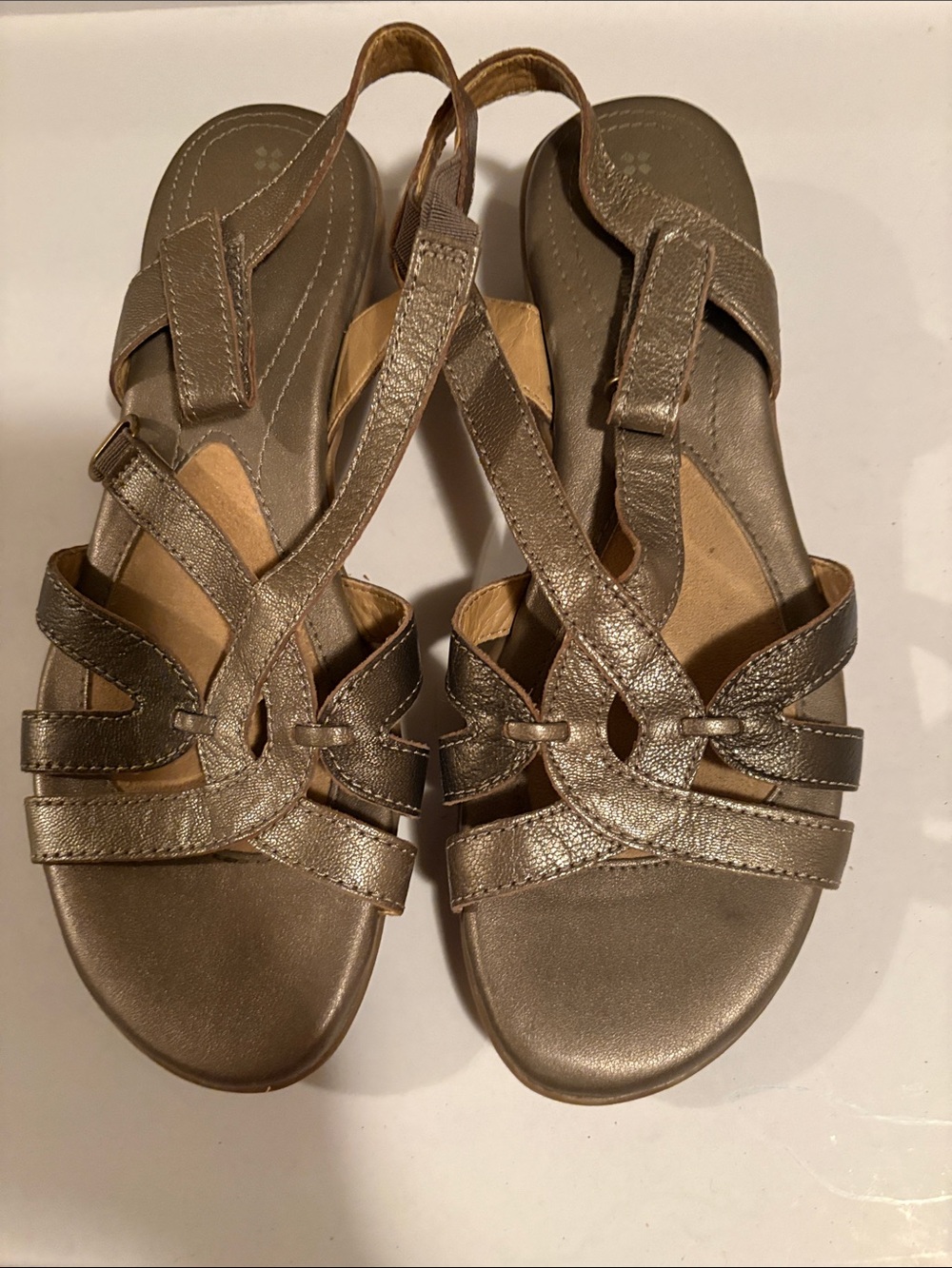 Naturalizer Metallic Taupe Strappy Slingback Sandals